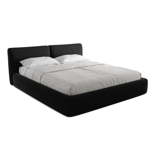 LaMiaSofa Bed met opbergruimte Milano - velours - zwart - 200x228x82