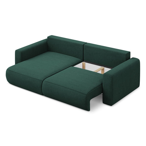 LaMiaSofa hoekbank links Perugia - textuurstof - flessengroen - 240x149x82