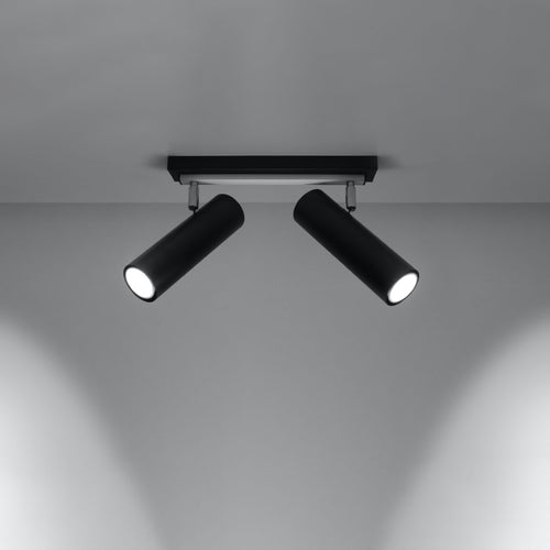 Sollux Lighting Plafondlamp DIREZIONE 2 zwart - 30x6x20cm