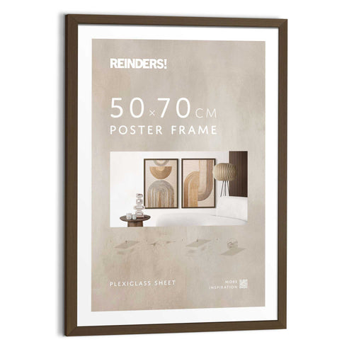 Reinders Wissellijst Walnoot mdf poster 50x70