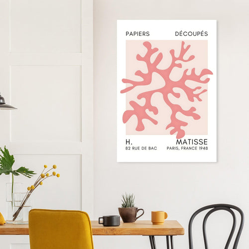 Artfulprints  Matisse – Dreamy coral flower taupe   poster 70x100 cm - vtwonen shop