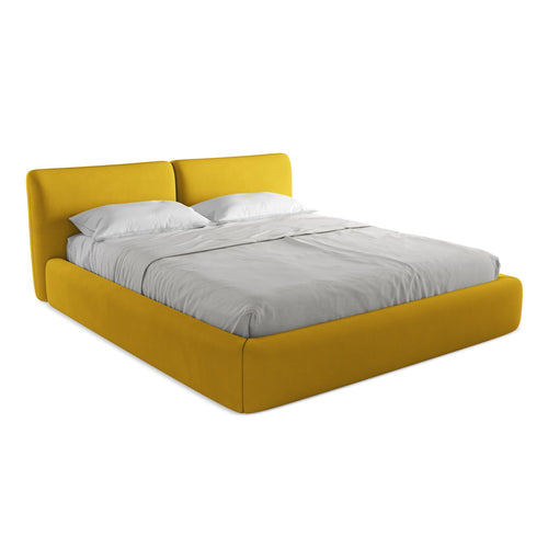 LaMiaSofa Bed met opbergruimte Milano - chenille stof - mosterd - 200x228x82