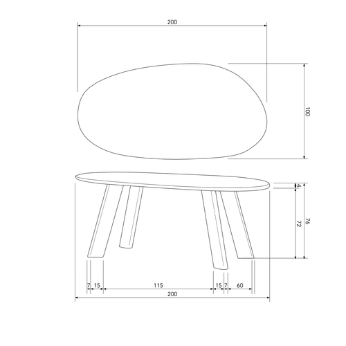 BePureHome eetkamertafel Roundly - Mangohout - Walnoot - 76x200x100 - vtwonen shop