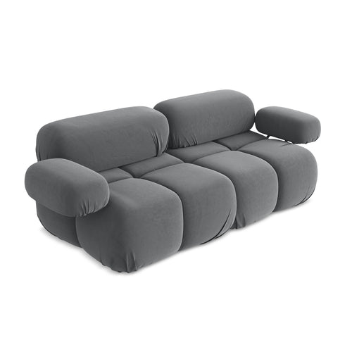 LaMiaSofa Tweezits modulaire bank Sanremo - velours - staal - 190x96x70