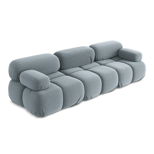 LaMiaSofa 3-zits bank Sanremo - velours - lichtblauw - 285x96x70