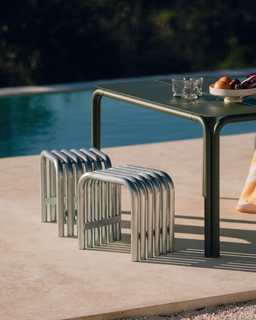 noo.ma Nokk designkruk Forest Green - staal, 45 x 45 x 34 cm