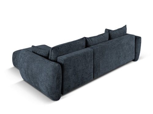 Cosmopolitan Design Converteerbare hoekbank rechts met opbergdoos Matera 4-zits, chenille, koningsblauw - 173x253x86cm