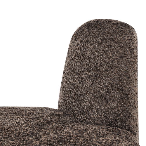 WOOOD eetbank hoek rond rugleuning Mojo Base - Wollig - Bruin - 83x76x76