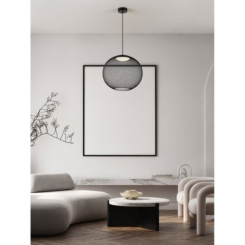 Nova Luce KINETIC Hanglamp met draadframe, matzwart, LED, 24W, 727lm, 3000K