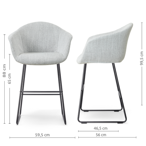 Nolon Nino-Otis barkruk grijs melange - zwart onderstel - 65 cm - vtwonen shop