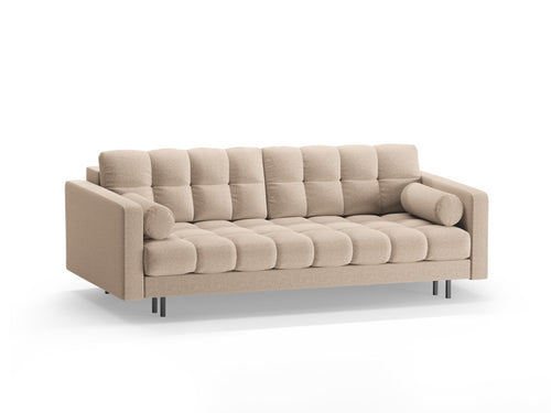 Cosmopolitan Design Slaapbank met opbergdoos Bali 3-zits, structurele stof beige - 84x222x105cm