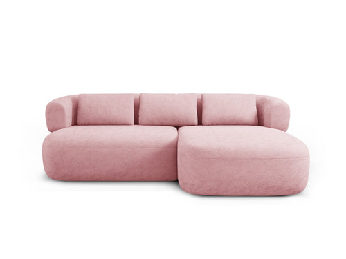 Micadoni rechter hoekbank Jenny 5-zits, chenille roze - 145x200x73cm