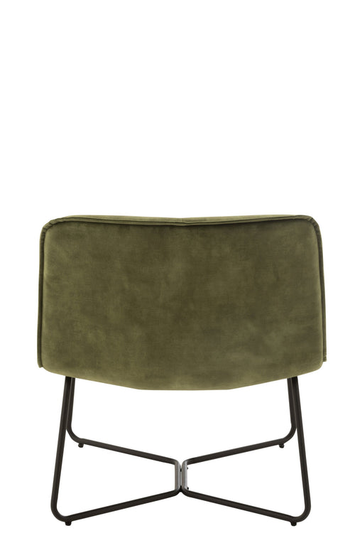 J-Line loungestoel Isabel - metaal/textiel - groen - 2 stuks