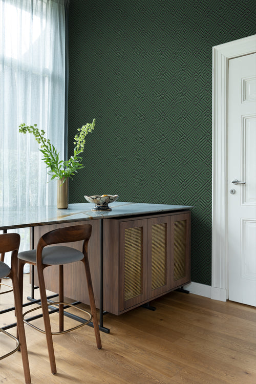 Origin Wallcoverings behang 3D grafisch motief donkergroen - 50 x 900 cm - 347981 - vtwonen shop