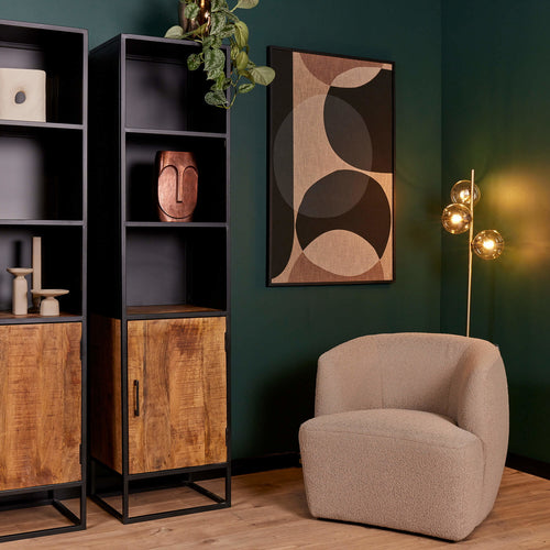 StarFurn Boekenkast Oakland - Zwart Hout - 50x40x200cm - vtwonen shop