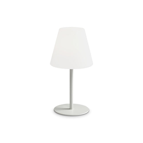 Ideal Lux ARCADIA Tafellamp met ronde, taps toelopende kap, wit, 1x E27, IP44