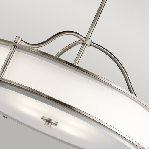 Elstead Emory - Semi-Flush Round Plafond Hanglamp Pewter, 4 Lichten, E27