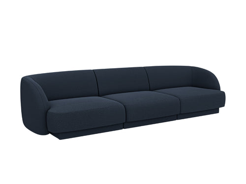 Micadoni - Bank "Miley" 3 zitplaatsen, boucle donkerblauw - 90x255x70cm