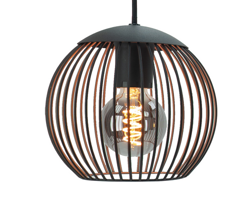 EGLO hanglamp Almanzora - e27 - 90 cm - zwart/koper - vtwonen shop