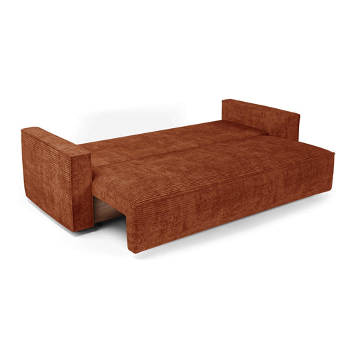 Premium Interiors - Slaapbank met opbergruimte  - corduroy terracotta 254cm