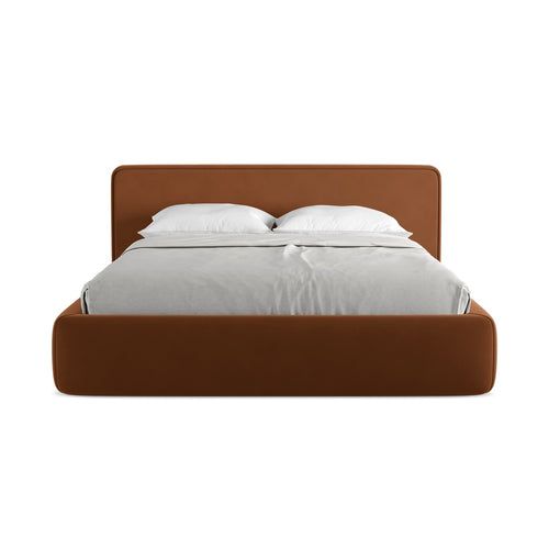 LaMiaSofa Bed met opbergruimte Firenze - velours - terracotta - 200x225x82