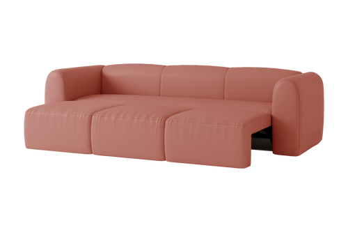 noo.ma Flom 3-zits slaapbank - Pink Clay, 140x200 uitschuifbaar bed, HR-schuim en spiraalveren