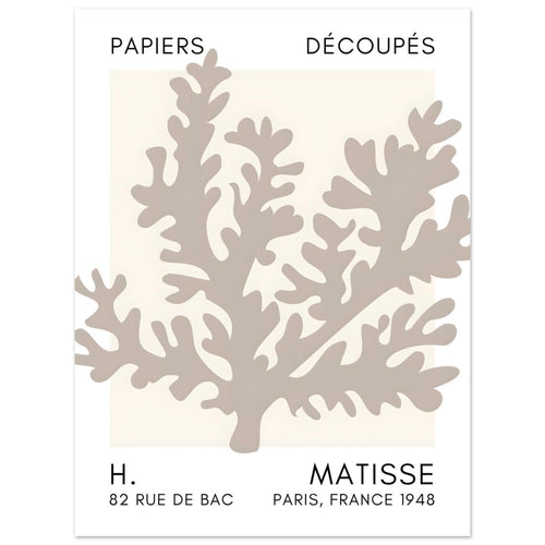 Artfulprints  Matisse – Aqua bloom grey   poster 30x40 cm