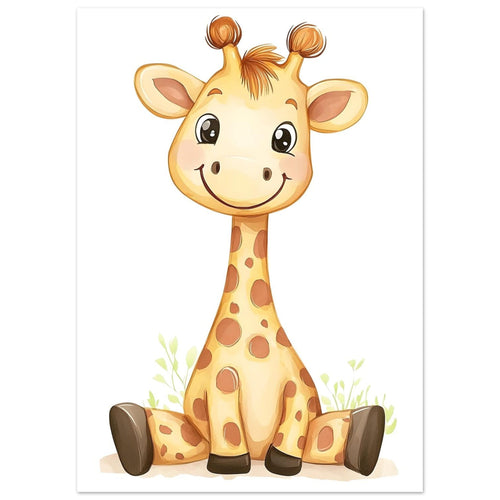 Artfulprints  Vrolijke giraffe   poster 50x70 cm - vtwonen shop