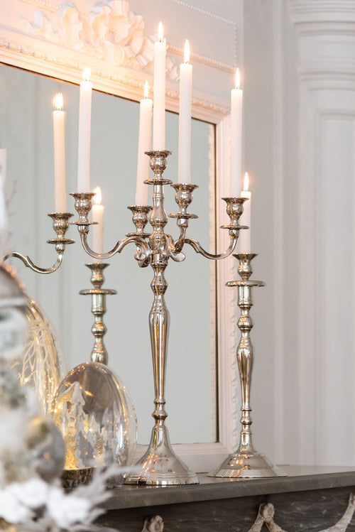 J-Line kandelaar Klassiek - aluminium - zilver - large