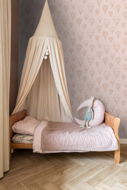 ESTAhome behang luchtballonnen terracotta roze - 50 x 900 cm - 139720 - vtwonen shop