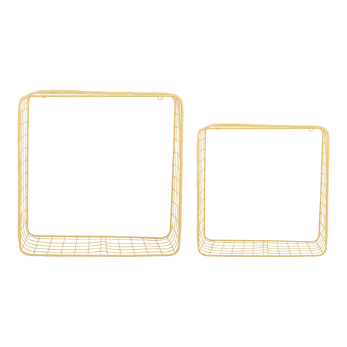 Present Time wanddecoratie Reja - geel - 15x35x35cm - vtwonen shop