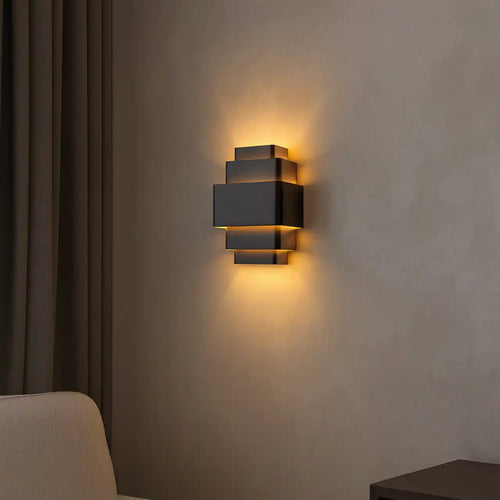 Artdelight wandlamp Layers - 3 lichts - 12  x 28   cm - zwart goud - vtwonen shop