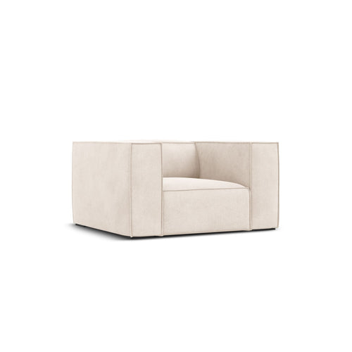 Cosmopolitan Design - Fauteuil Turin structurele stof lichtbeige - 95x113x68cm