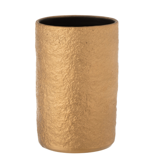 J-Line vaas Gatsby - keramiek - goud - small - 22 cm hoog