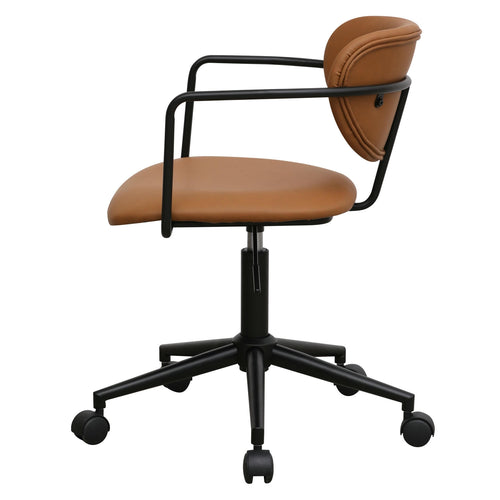 Furnhouse bureaustoel Lido - Cognacbruin - Kunstleer - 57x54x71