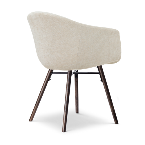 Nolon Nena-Otis Eetkamerstoel Cotton Beige - met Armleuning - Walnoot - vtwonen shop