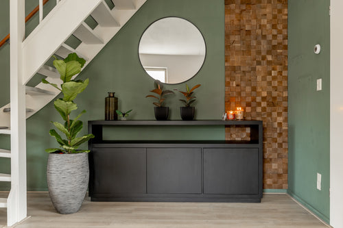 Giga Meubel Dressoir Luxurious - Zwart Mangohout - 180x40x85cm - vtwonen shop