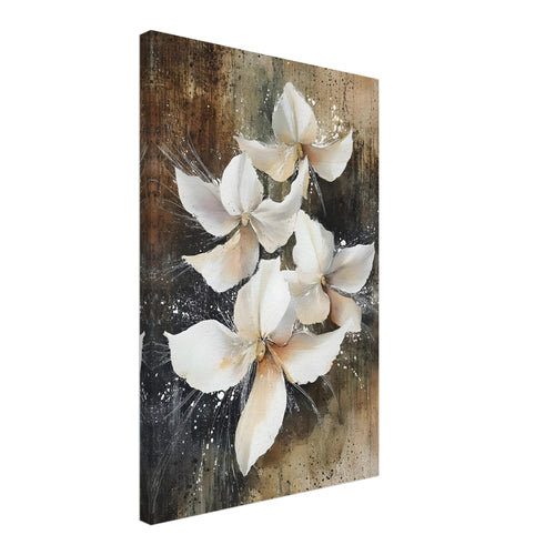 Artfulprints Canvas Vintage white blossoms canvas - 40x60 cm - Wit