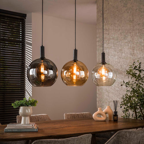 Giga Meubel Hanglamp Sfera Tricolore - Zwart Metaal - 3-Lichts - 30x115x150cm