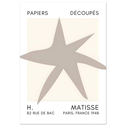 Artfulprints  Matisse – Star of the sea grey   poster A4 21x29.7 cm - vtwonen shop