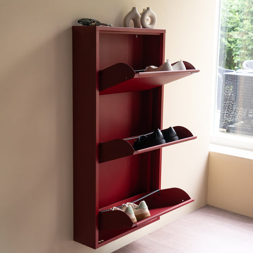 Spinder Design schoenenkast Billy 3 - Burgundy - 6 paar schoenen