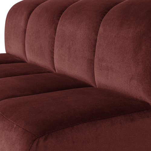 WOOOD eetbank 164cm met rugleuning Mojo - Velvet - Kastanjebruin - 83x164x73