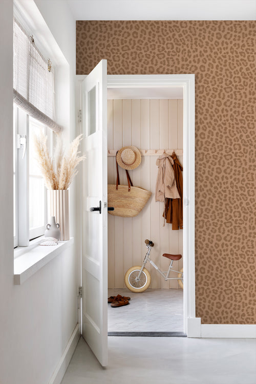 ESTAhome behang panterprint terracotta bruin - 50 x 900 cm - 139968