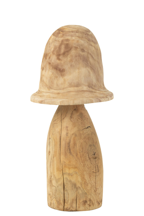 J-Line decoratie Paddenstoel Stolp - hout - naturel - extra large