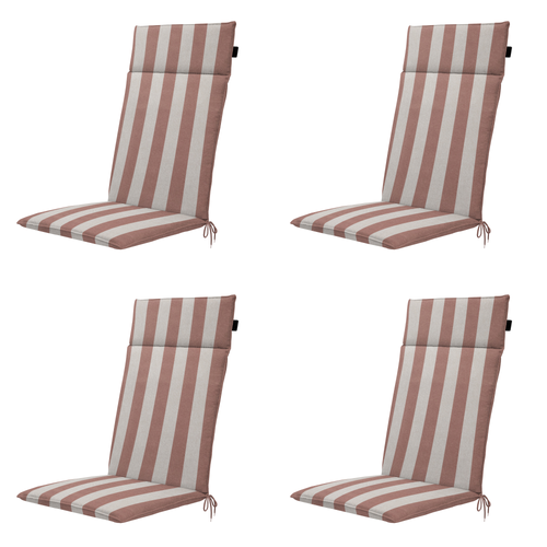 Madison tuintstoelkussen hoge rug Amora - bruin - 120x50x4cm - set van 4