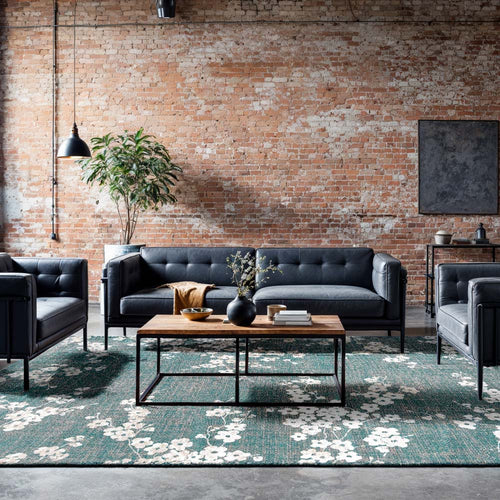 Louis De Poortere binnen & buiten machinewasbaar vloerkleed Sakura van 70% gerecycled PET - blauw - 170x235cm