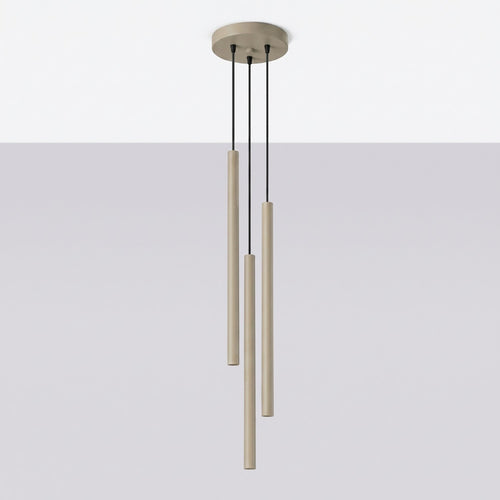 Sollux Lighting Hanglamp PASTELO 3P taupe - 19,5x19,5x115cm