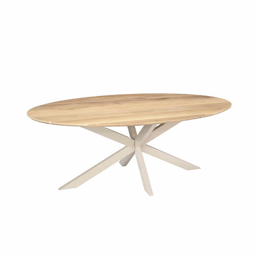 Starfurn Eettafel Ferris - Ovaal Zand/Eikenhout - 210x100x76cm