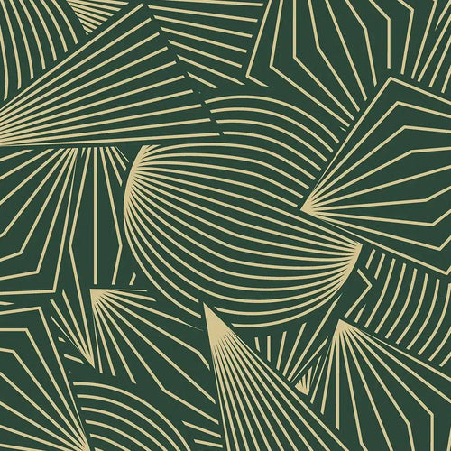 Sanders & Sanders fotobehang geometrische vormen groen en goud - 375 x 270 cm - 601459