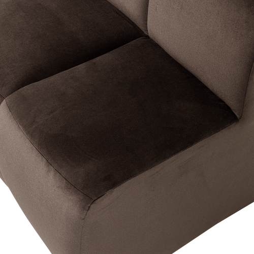 WOOOD eetbank 84 cm met rugleuning Mojo - Velvet - Bruin - 83x84x73